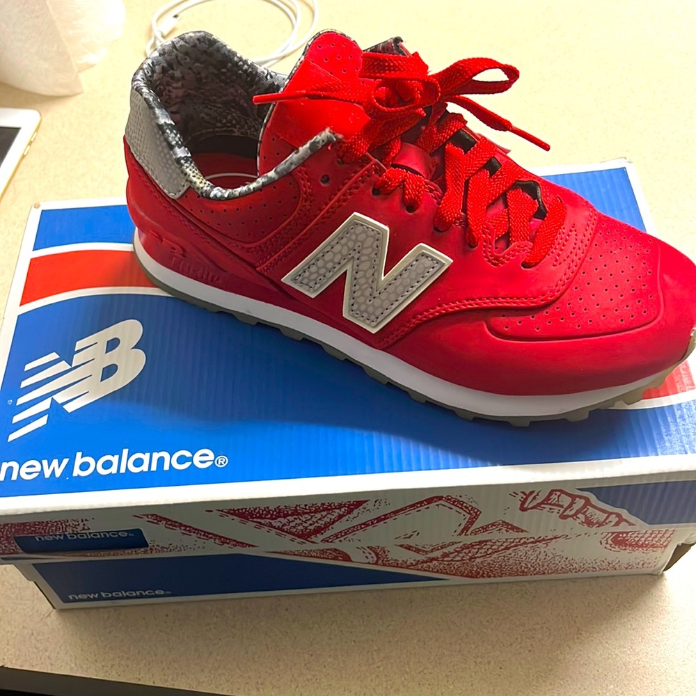 Red and gray New Balance